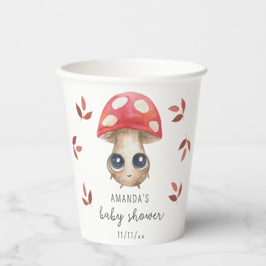 Een beetje paddenstoel is op weg - Baby shower Papieren Bekers (Voorkant)