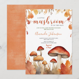 Een beetje paddestoel Floral Herfst Mushroom Baby  Kaart