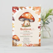 Een beetje paddestoel Herfst paddestoel Herfst Bab Kaart (Staand voorkant)