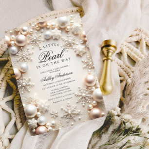 Een beetje Pearl Neutral Baby shower Kaart