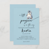 Een beetje Penguin Baby shower Kaart (Voorkant / Achterkant)