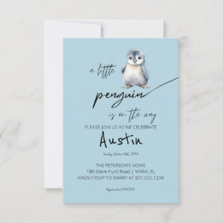 Een beetje Penguin Baby shower Kaart