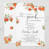 Een beetje perzik is op weg naar Baby shower Kaart (Voorkant / Achterkant)