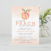 Een beetje perzik Waterverf Baby shower Kaart (Staand voorkant)