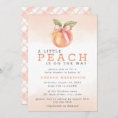 Een beetje perzik Waterverf Baby shower Kaart (Voorkant / Achterkant)