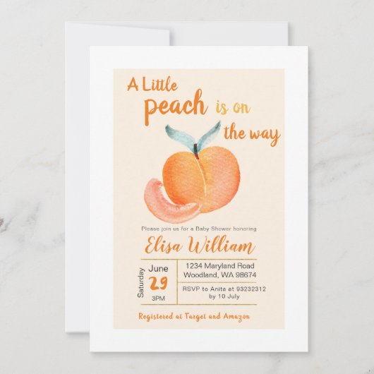 Een beetje perziken is op weg naar uitnodiging (Voorkant)