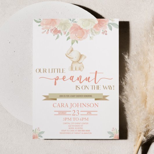 Een beetje pinda mam Baby olifant Baby shower Kaart