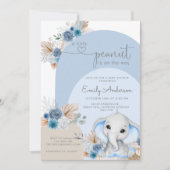 Een beetje pinda olifant Boho Boy Baby shower Kaart (Voorkant)