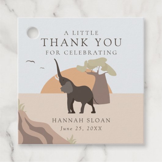 Een beetje pinda | Safari Desert Baby shower Boho Bedankjes Labels (Voorkant)