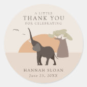 Een beetje pinda | Safari Desert Baby shower Boho Ronde Sticker (Voorkant)
