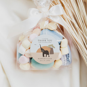 Een beetje pinda   Safari Desert Baby shower Boho Ronde Sticker