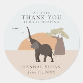 Een beetje pinda | Safari Desert Baby shower Boho Ronde Sticker (Voorkant)