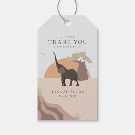 Een beetje pinda | Safari Desert Baby shower Favor Cadeaulabel (Voorkant)