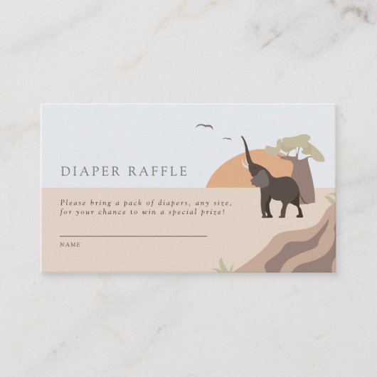 Een beetje pinda | Safari Luier Raffle Informatiekaartje (Voorkant)