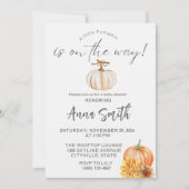 Een beetje pompoen baby douche uitnodigingen (Voorkant)