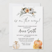 Een beetje pompoen baby douche uitnodigingen (Voorkant)