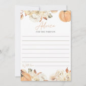 Een beetje pompoen Baby shower advies voor ouders Kaart (Voorkant)