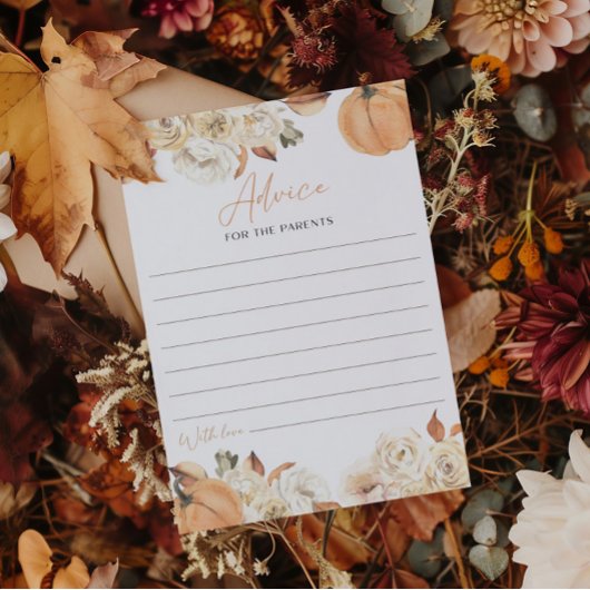 Een beetje pompoen Baby shower advies voor ouders Kaart