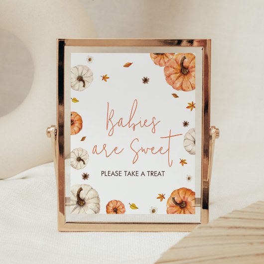 Een beetje pompoen Baby shower baby's zijn lief Poster