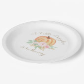 Een beetje pompoen Baby shower bloemenroze Papieren Bordje (Gekanteld)