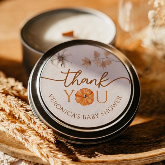 Een beetje pompoen Baby shower dank u Stickers