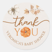 Een beetje pompoen Baby shower dank u Stickers (Voorkant)