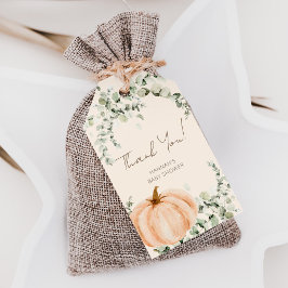 Een beetje pompoen Baby shower gunst dank je Cadeaulabel