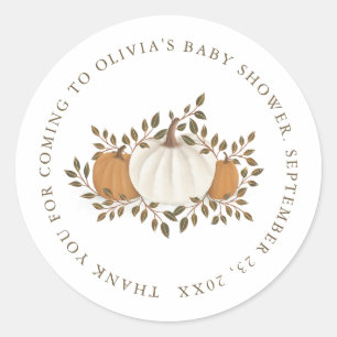 Een beetje pompoen Baby shower gunst dank je Ronde Sticker
