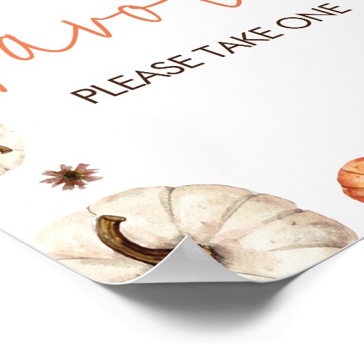 Een beetje pompoen Baby shower gunsten Poster (Hoek)