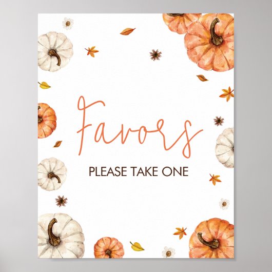 Een beetje pompoen Baby shower gunsten Poster (Voorkant)