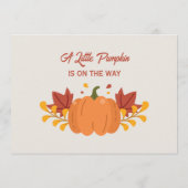 Een beetje pompoen Baby shower herfstbladeren Advieskaart (Achterkant)