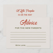 Een beetje pompoen Baby shower herfstbladeren Advieskaart (Voorkant / Achterkant)