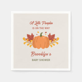 Een beetje pompoen Baby shower herfstbladeren Herf Servet
