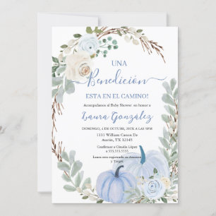 Een beetje pompoen Baby shower jongen in het Spaan Kaart