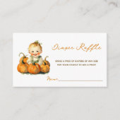 Een beetje pompoen Baby shower jongen luier rafel Informatiekaartje (Voorkant)