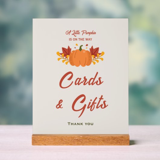 Een beetje pompoen Baby shower Kaarten & cadeaubor Acryl Bord (Neutraal)