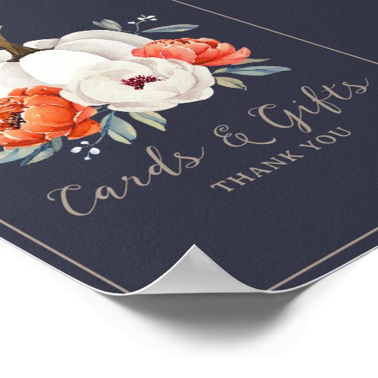 Een beetje pompoen Baby shower Kaarten en geschenk Poster (Hoek)