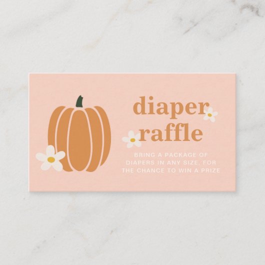 Een beetje pompoen Baby shower luier Raffle Kaarte Informatiekaartje (Voorkant)