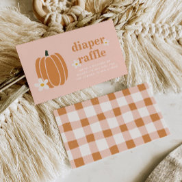 Een beetje pompoen Baby shower luier Raffle Kaarte Informatiekaartje