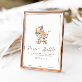 Een beetje pompoen Baby shower luier Raffle Sign Poster
