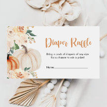 Een beetje Pompoen Baby shower Luier Raffle Ticket