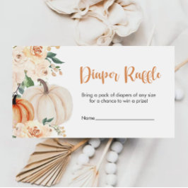 Een beetje Pompoen Baby shower Luier Raffle Ticket Informatiekaartje