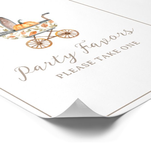 Een beetje pompoen Baby shower partij geeft de voo Poster (Hoek)