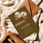 Een beetje pompoen baby shower pompoen bloemen kaart