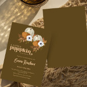 Een beetje pompoen baby shower pompoen bloemen kaart