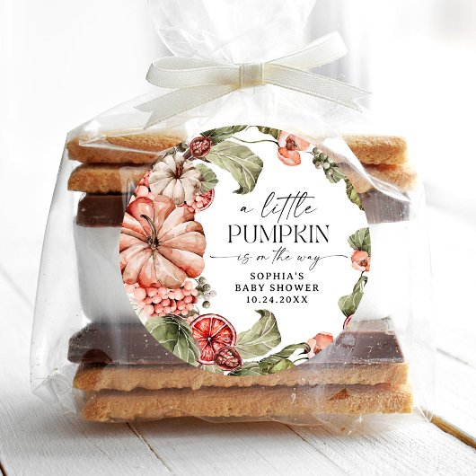 Een beetje pompoen Baby shower ronde Stickers