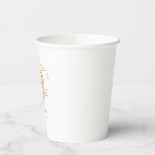 Een beetje pompoen Baby shower roze bloemig Papieren Bekers (Links)