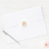 Een beetje pompoen Baby shower roze bloemig Ronde Sticker (Envelop)