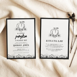 Een beetje pompoen Baby shower Skulls & Flowers Kaart