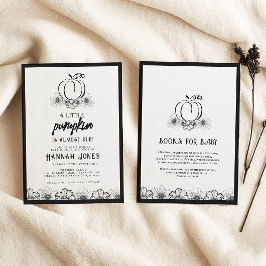 Een beetje pompoen Baby shower Skulls & Flowers Kaart